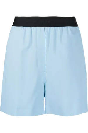 Msgm Stretch-wool logo-waistband shorts