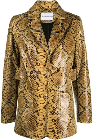 Stand Studio Snakeskin-print single-breasted blazer