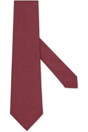 Z Zegna Men Bow Ties - Geometric-pattern silk tie