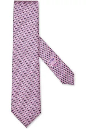 Z Zegna Men Bow Ties - Graphic-print silk tie