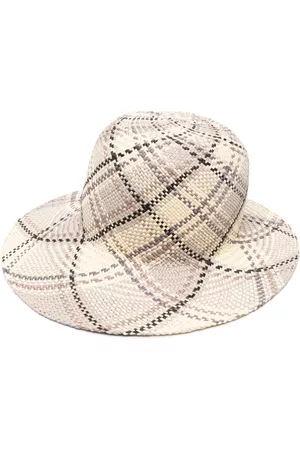 Thom Browne Women Hats - Tartan straw hat