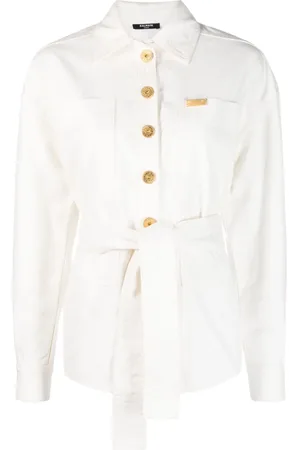 Balmain Logo-plaque denim shirt jacket