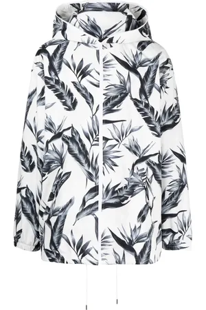 Fumito Ganryu Leaf-print hooded jacket