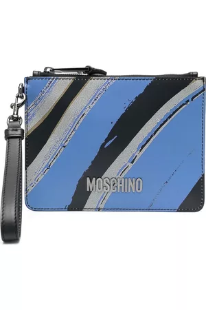 Moschino Men Bags - Abstract-print leather clutch bag