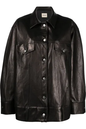 Khaite Polished-finish button-fastening jacket