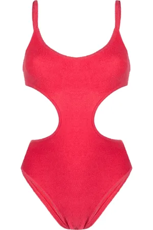 The Attico Terry-cloth cut-out swimsuit