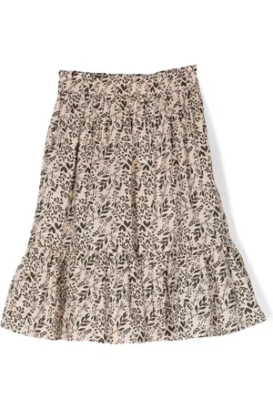 BONTON Floral-print flared skirt