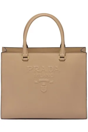 Prada logo-embossed Tote Bag - Farfetch