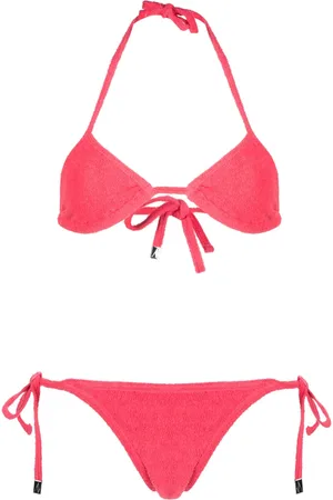 The Attico Terry-cloth triangle bikini set