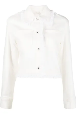 Kenzo Broderie-anglaise cropped denim jacket