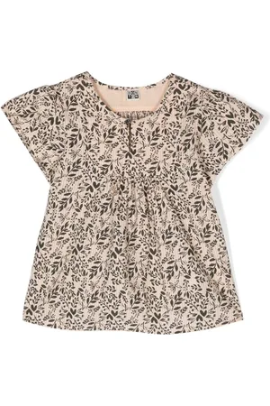 BONTON Floral-print flared top