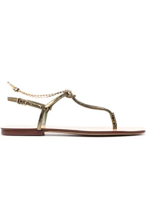 Maria Luca Chain-link slip-on leather sandals