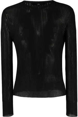 SAPIO Semi-sheer knitted cotton-silk jumper