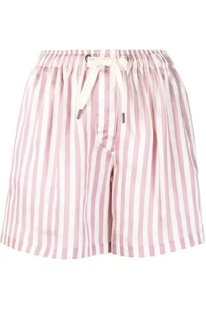 Brunello Cucinelli Striped drawstring mini shorts