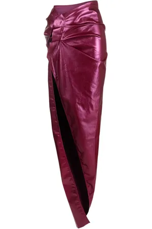 Rick Owens Patent-finish draped skirt