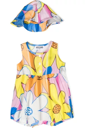 Moschino Rompers - Floral-print romper and hat set
