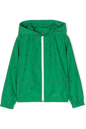 There Was One Kids Sketch-print hooded rain jacket