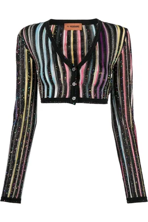 Missoni Sequin-embellished striped cropped cardigan