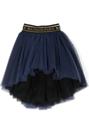 Balmain Logo-waistband tulle tutu