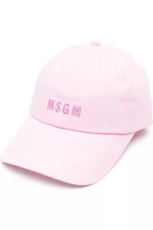Msgm Girls Caps - Embroidered-logo cotton baseball cap