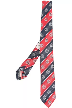 Thom Browne Men Bow Ties - Anchor-print striped tie