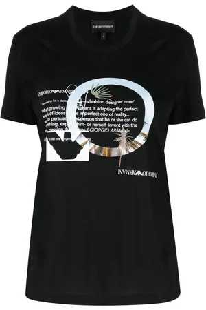 Emporio Armani Slogan-print cotton T-shirt