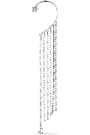 Jimmy Choo Crystal-embellishment fringe earcuff