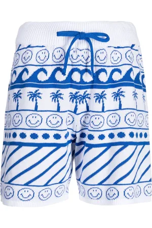 JOSHUA SANDERS Wave-print drawstring shorts