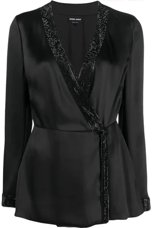 Giorgio Armani Shiret crystal-embellished silk top