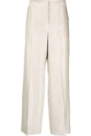 Giorgio Armani Women Pants - 2000s striped straight-leg trousers