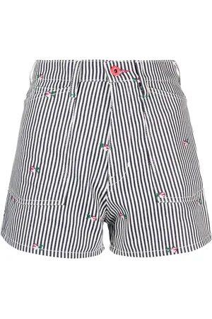 Kenzo Striped embroidered high-waisted shorts