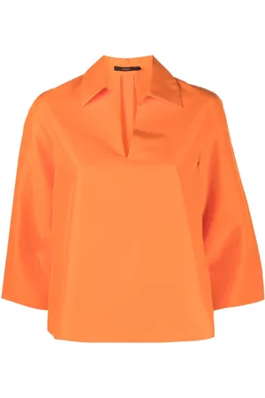 Windsor Women Blouses - Plain cotton-silk flared blouse