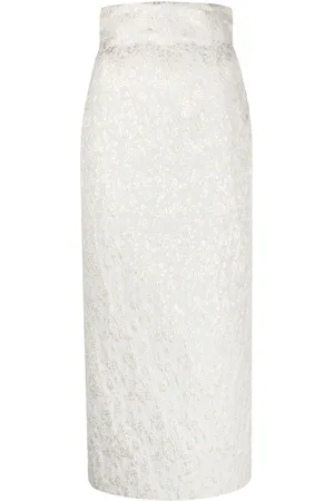 Serafini Jacquard cloqué pencil skirt