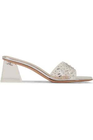 Gianvito Rossi Embellished clear strap mules