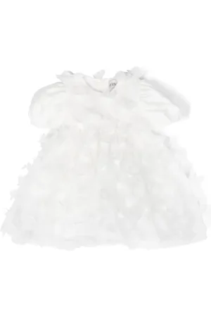 Simonetta Floral-appliqué tulle overlay dress