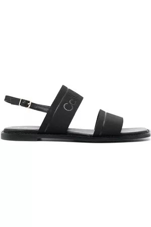 Calvin Klein Jeans | Flatform Criss-Cross Leather Sandals | Black |  SportsDirect.com