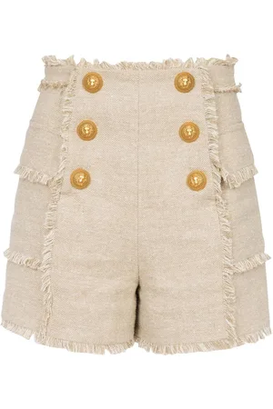 Balmain High-waisted tweed shorts