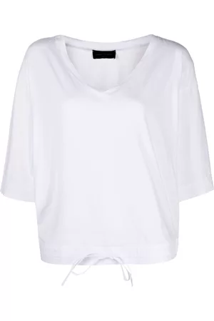 Roberto Collina Women Short Sleeve - V-neck drawstring-waist cotton T-shirt