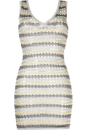Solid Tricot-knit mini dress