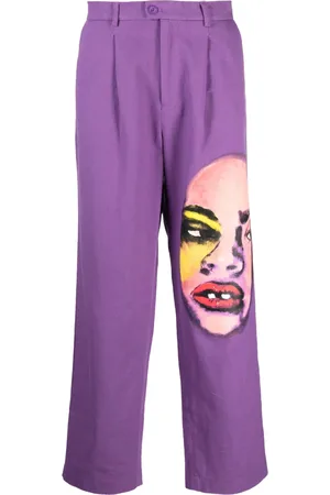 KIDSUPER STUDIOS Graphic-print corduroy cotton trousers