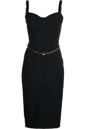Elisabetta Franchi Bustier belted midi dress