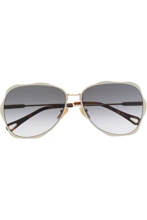Chloé Logo-engraved pilot-frame sunglasses