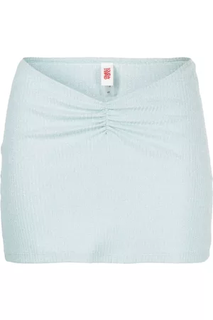 Solid Women Mini Skirts - Ribbed mini skirt