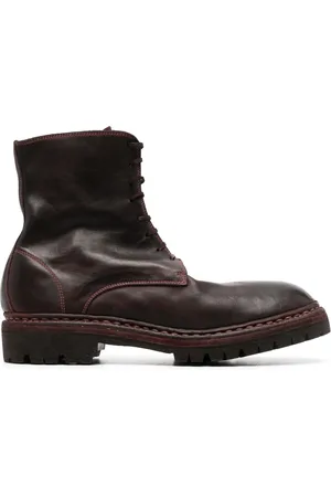 GUIDI Round-toe leather boots