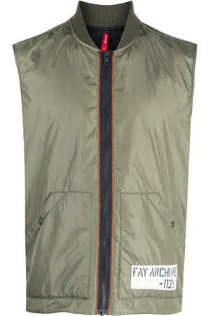 FAY Logo patch contrast stitch gilet