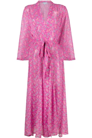 Melissa Odabash Women Printed Dresses - Long-sleeve floral-print robe