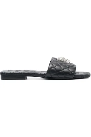 Philipp Plein Crystal-skull matelassé slides