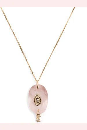 Pascale Monvoisin 9kt yellow gold quartz and diamond necklace