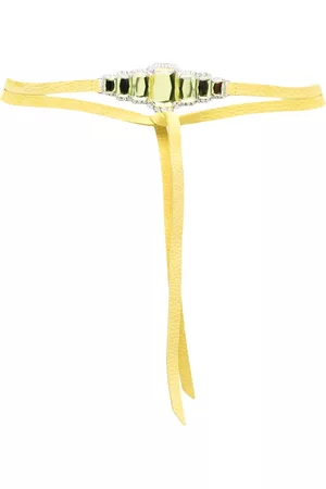 Orciani Crystal-embellished leather belt