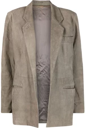 Giorgio Armani Women Blazers - Single-breasted leather jacket